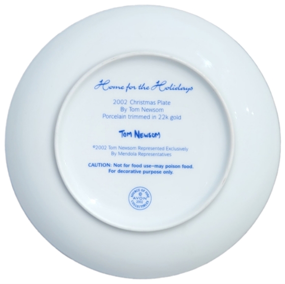 1 Vtg '02 Plate Home For The Holidays 22K Gold Trim - Picture 3 of 4